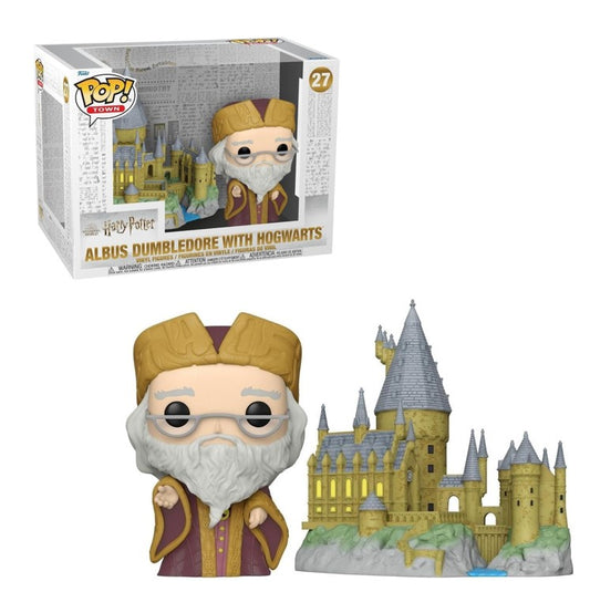 FUNKO POP Town - Harry Potter #27 Albus Dumbledore with Hogwarts - Vinyl Figur - Neu