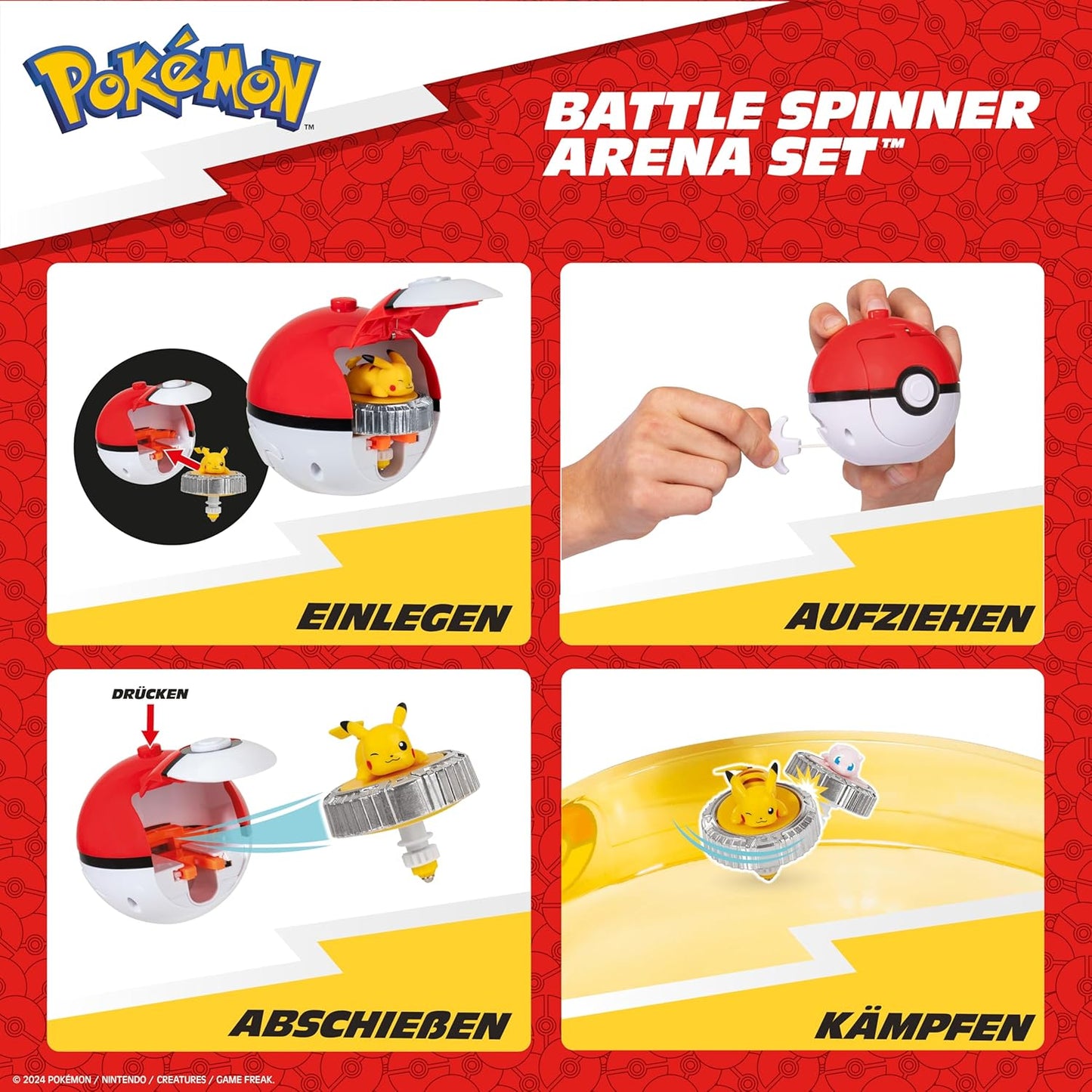 Pokémon PKW4403 - Battle Spinner Arena Set mit Mew und Pikachu Spielset - NEU