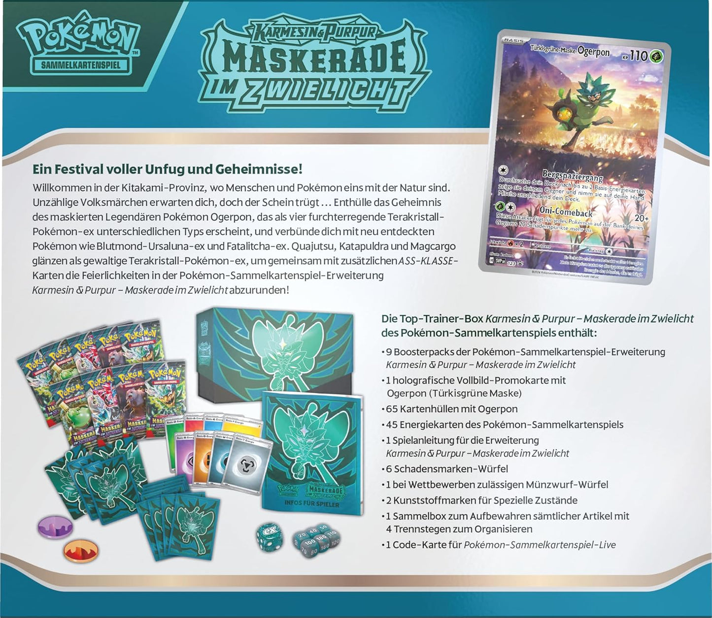 Pokemon TCG KP06 Maskerade im Zwielicht Top Trainer Box ETB TTB - DE deutsch NEU OVP