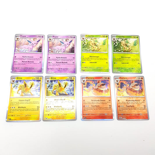 Pokemon - prismatische Entwicklungen - 8 Eeveelutions - reverse & holo - deutsch - near mint