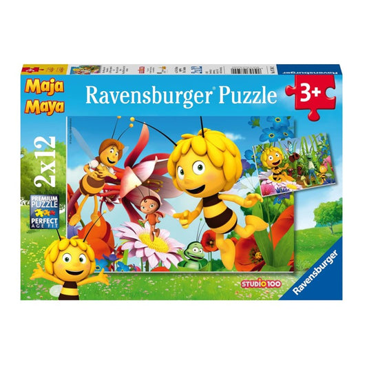 Ravensburger 07594 Kinderpuzzle Biene Maja & Freunde / 2 x 12 Teile - B-Ware