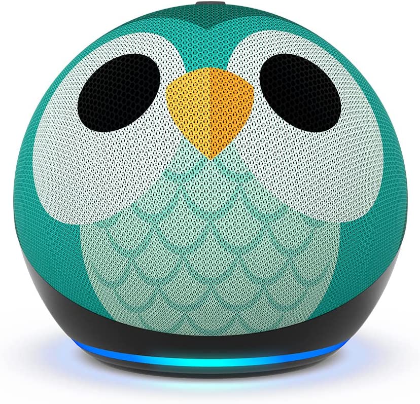 Echo Dot Kids (5. Generation, 2022) inkl 1 Jahr Amazon Kids+ Mitgliedschaft - für Kinder - Eulen-Design