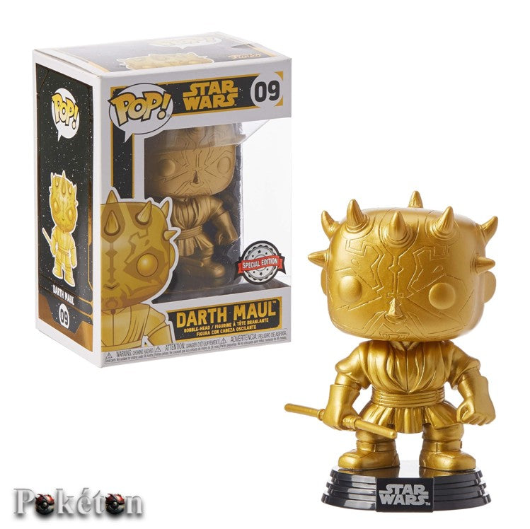 FUNKO POP Star Wars #09 Darth Maul (Gold) - Bobble-Head Figur OVP NEU