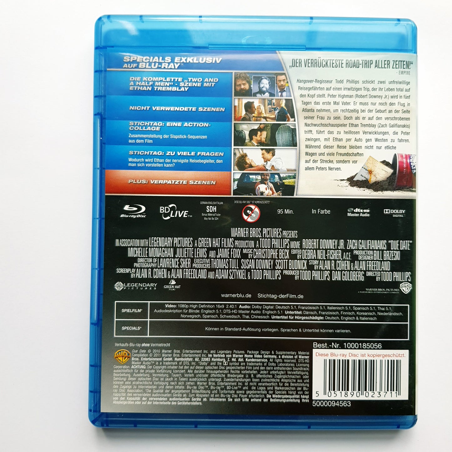 Stichtag - Robert Downey Jr. Zach Galifianakis - Blu Ray Zustand sehr gut