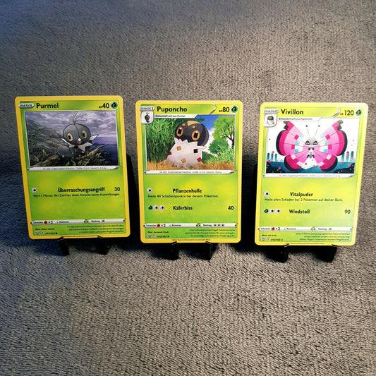 Pokemon Karten | Purmel 11/163 & Puponcho 12/163 & Vivillon 13/163 rare PSA