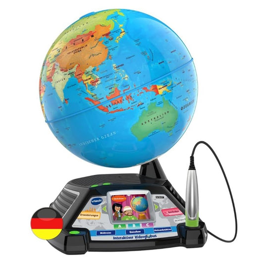 VTech Interaktiver Videoglobus Kinderglobus Lernglobus mit Bildschirm und Ton - B-Ware