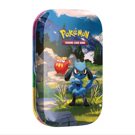Pokémon Mini-Tin-Box Mega Entwicklungen - Erhabene Helden: Riolu (deutsch) Sammelkarten