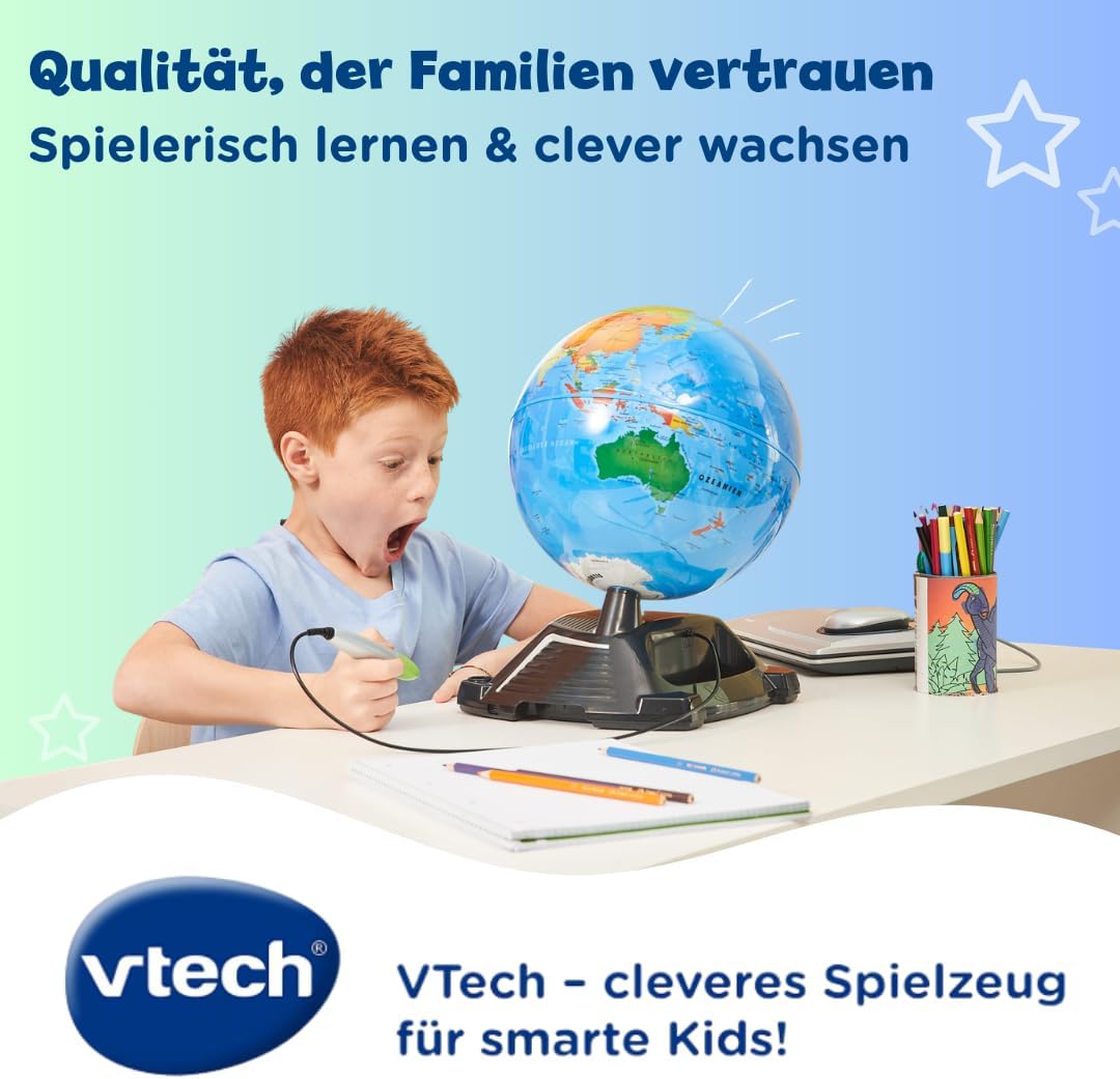VTech Interaktiver Videoglobus Kinderglobus Lernglobus mit Bildschirm und Ton - B-Ware