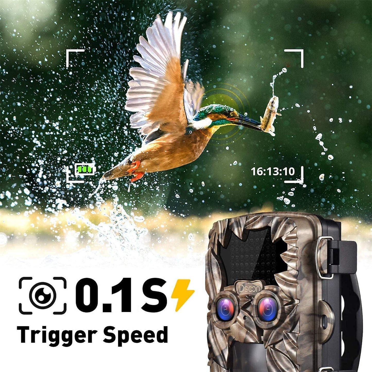 Dsoon H8201 Wildkamera, Wildtierkamera 4K Nachtsicht Handyübertragung 32GB