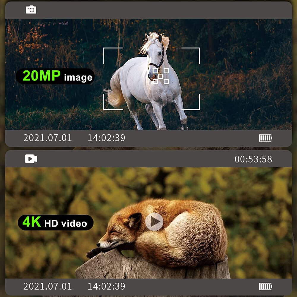 Dsoon H8201 Wildkamera, Wildtierkamera 4K Nachtsicht Handyübertragung 32GB
