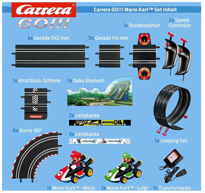 Carrera 20062491 GO!!! Nintendo Mariokart 4,9m Spielbahn Rennbahn Kinder - gebraucht