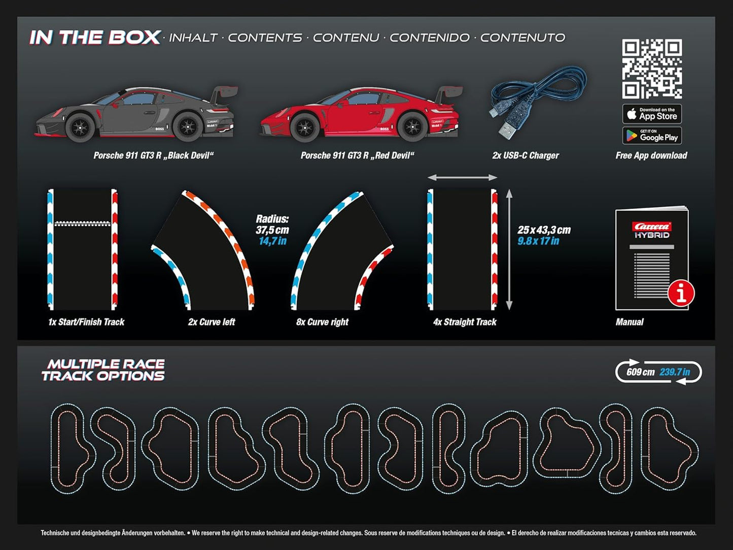 Carrera HYBRID Devil Drivers Porsche 911 GT3 R  Steuerung per Smartphone App - NEU