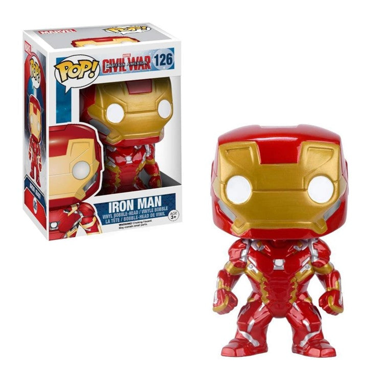 FUNKO POP Marvel Captain America Civil War #126 Iron Man - Bobblehead Figur - Neu