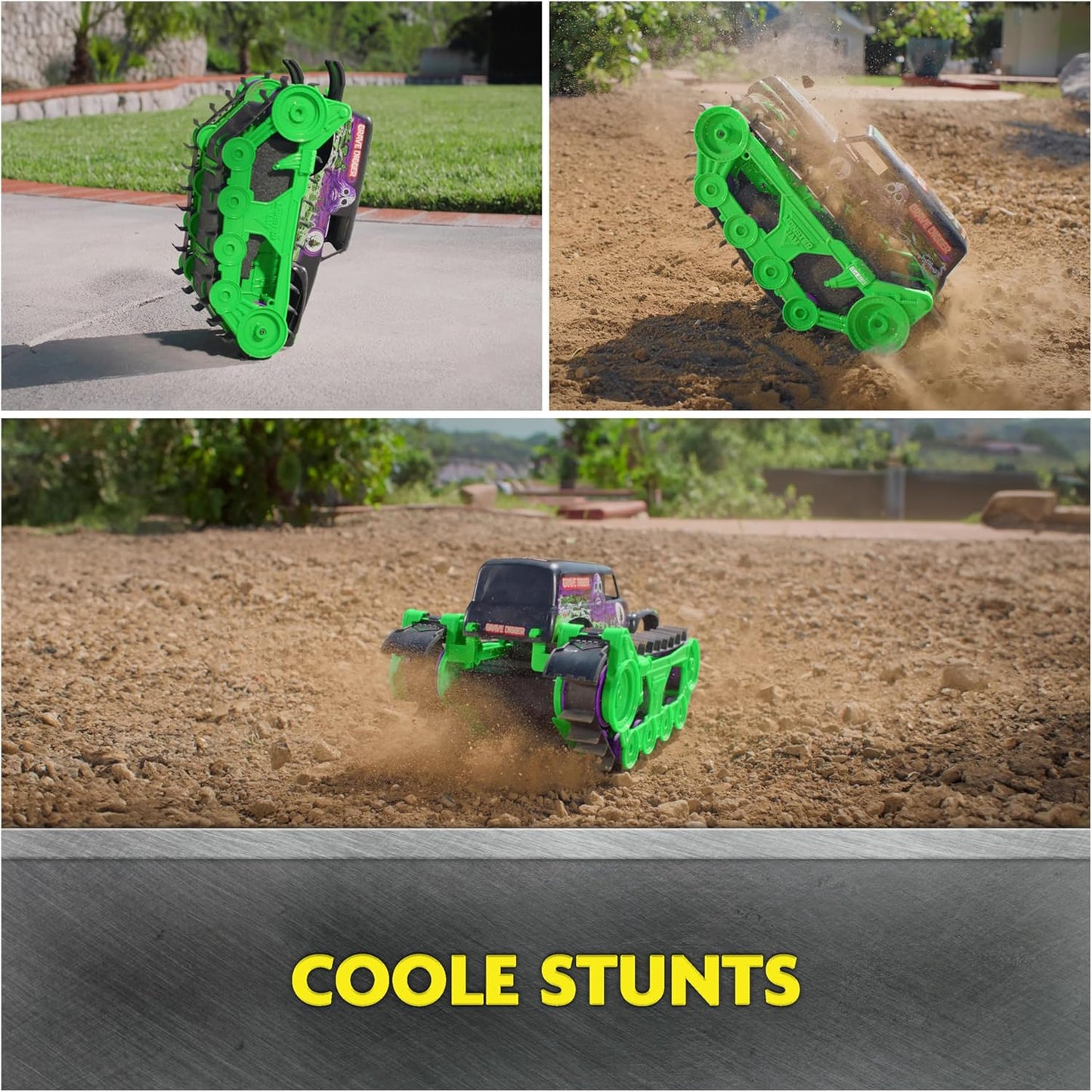 Monster Jam Grave Digger Trax RC Monster Truck für Land & Wasser Spielzeug Kinder
