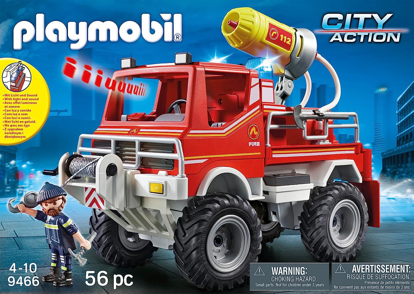 PLAYMOBIL City Action 9466 Feuerwehr-Truck mit Licht- und Soundeffekten NEU & OVP
