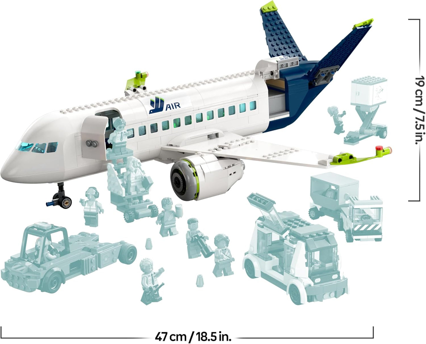 LEGO 60367 City Passagierflugzeug Spielzeug-Set mit 9 Minifiguren - B-Ware
