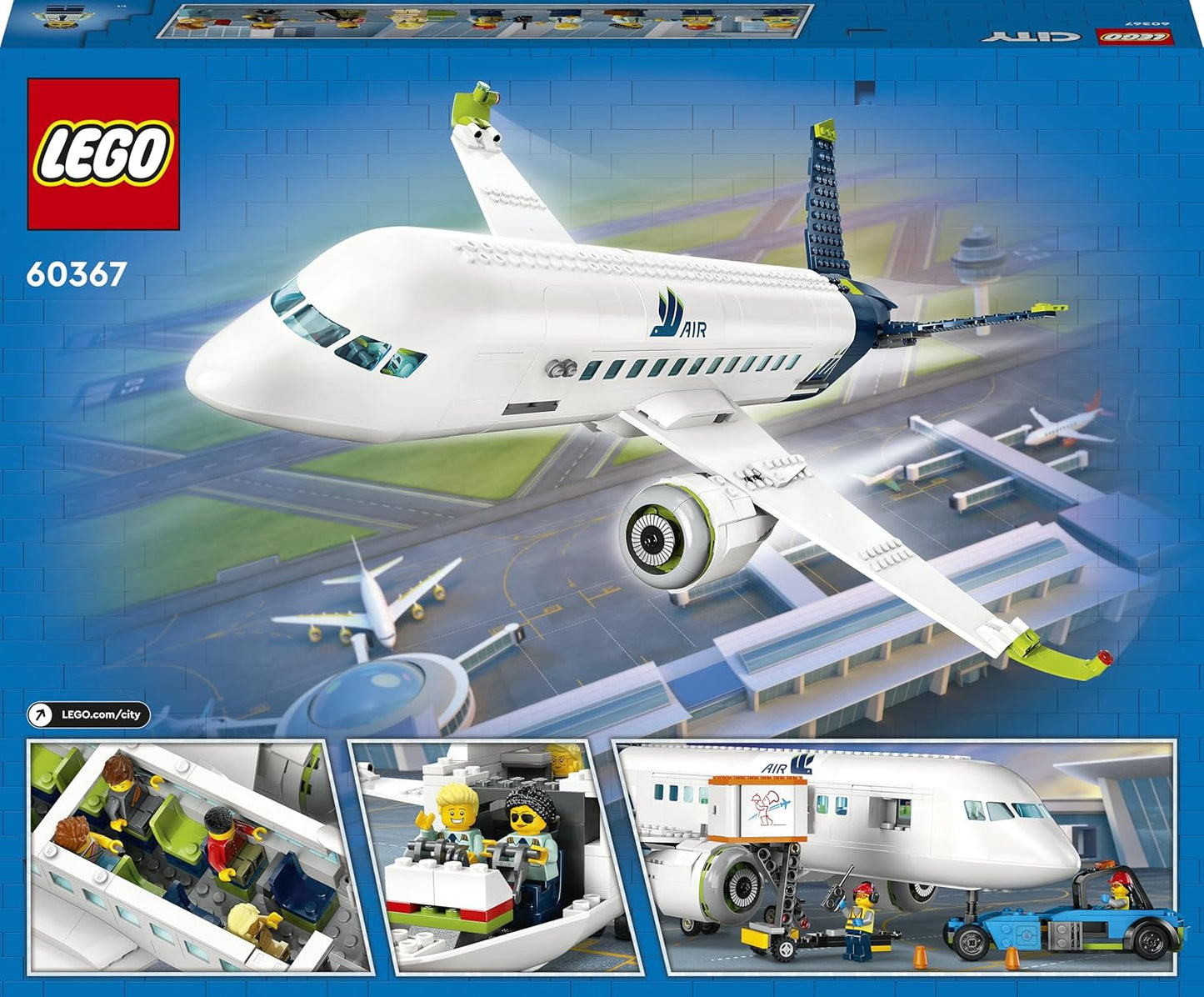 LEGO 60367 City Passagierflugzeug Spielzeug-Set mit 9 Minifiguren - B-Ware