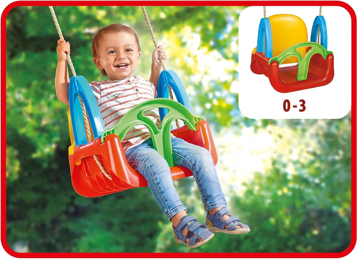 Simba 3 in 1 Schaukel mit Seil (verstellbar für 3 Altersklassen) - Sitzbreite 28cm - B-Ware
