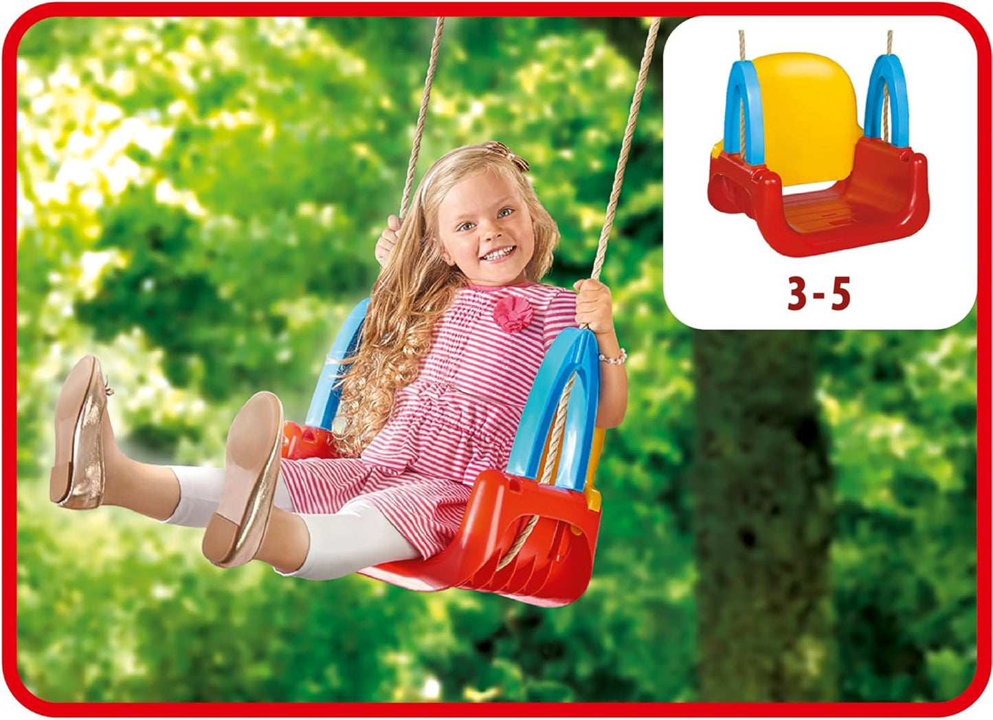 Simba 3 in 1 Schaukel mit Seil (verstellbar für 3 Altersklassen) - Sitzbreite 28cm - B-Ware