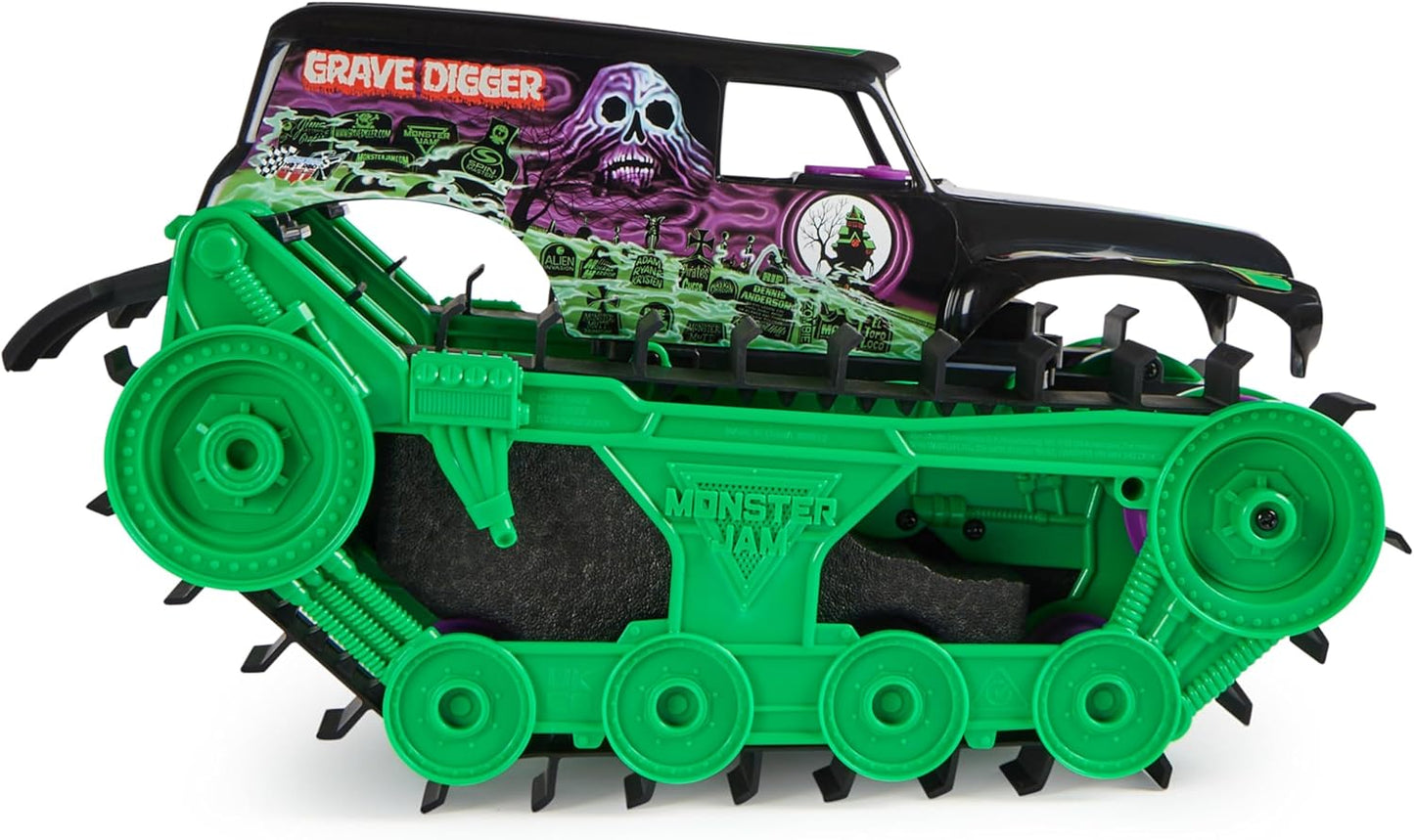 Monster Jam Grave Digger Trax RC Monster Truck für Land & Wasser Spielzeug Kinder