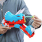 NERF DinoSquad Tricera-Blast Blaster, aufklappbarer 3-Dart Lauf, 12 Nerf Darts Triceratops