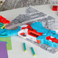 NERF DinoSquad Tricera-Blast Blaster, aufklappbarer 3-Dart Lauf, 12 Nerf Darts Triceratops