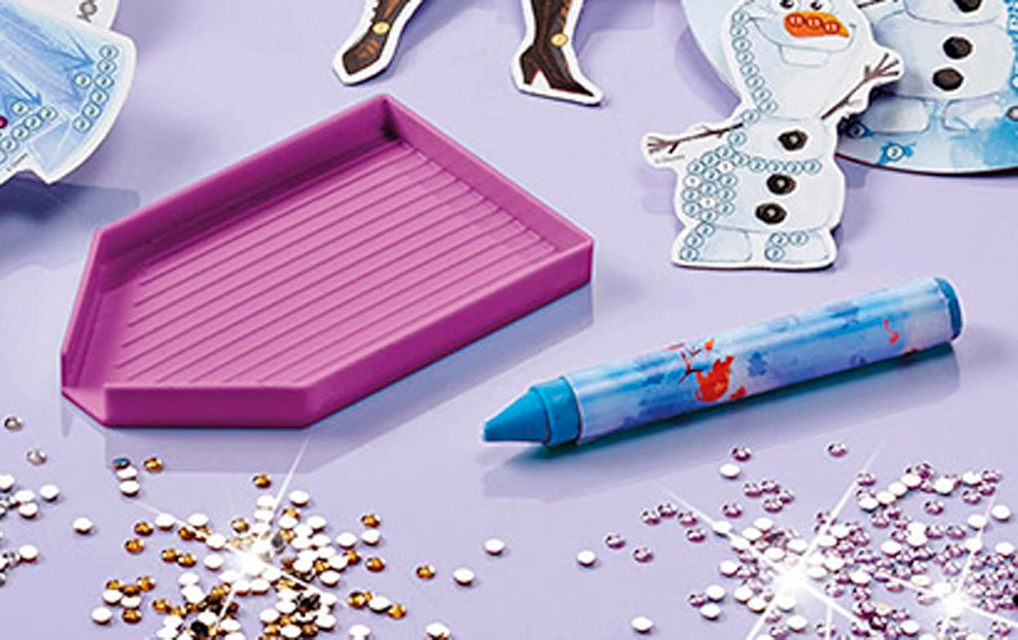 Frozen Crystal Art Diamond Painting-Set: 3D Karten (Anna & Elsa & Olaf) mit Glitzersteinen