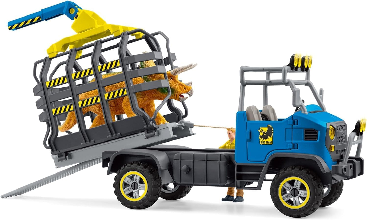 SCHLEICH Dinosaurs 42565 Triceratops Truck Mission Dino Figur - gebraucht neuwertig