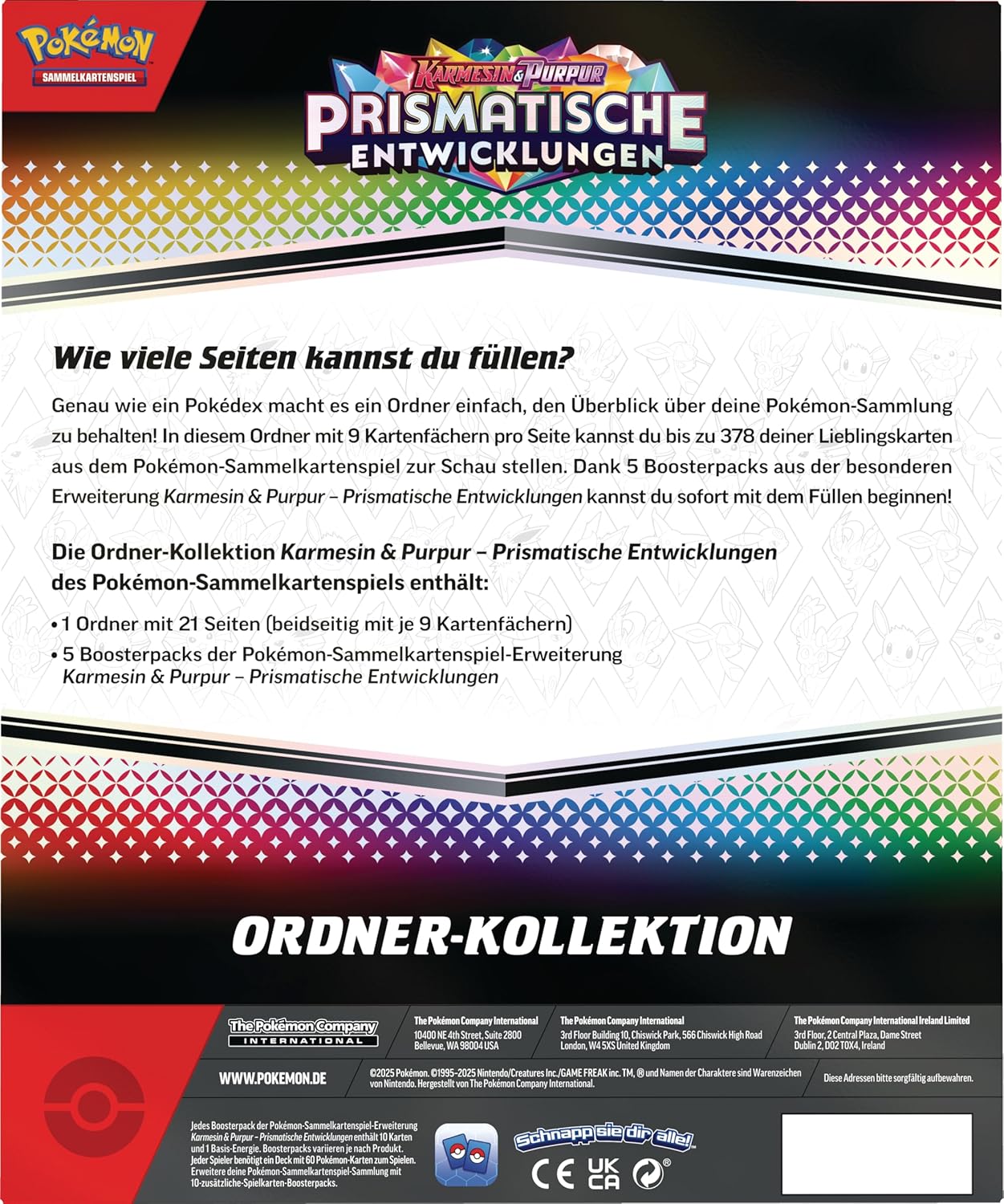 Pokemon Binder Collection Ordner Kollektion prismatische Entwicklungen TCG Deutsch OVP