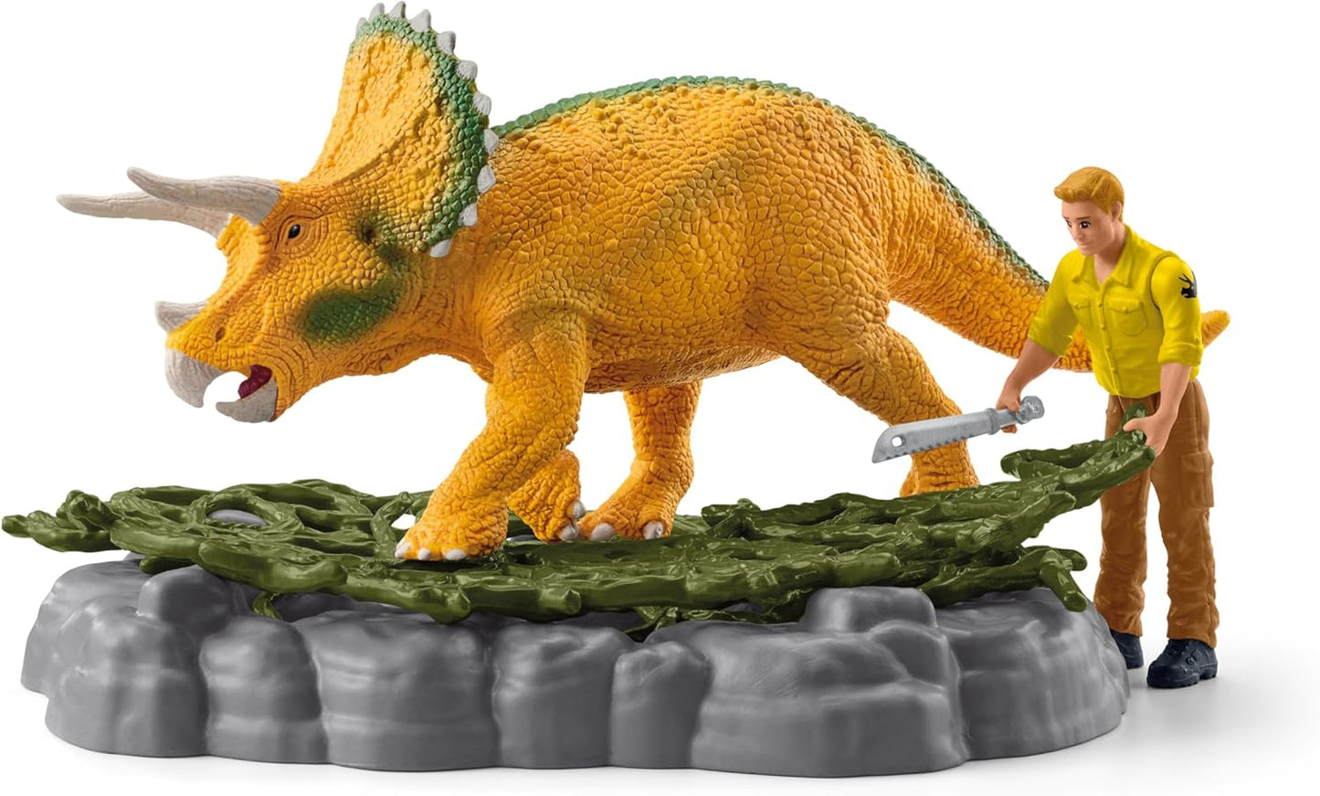 SCHLEICH Dinosaurs 42565 Triceratops Truck Mission Dino Figur - gebraucht neuwertig