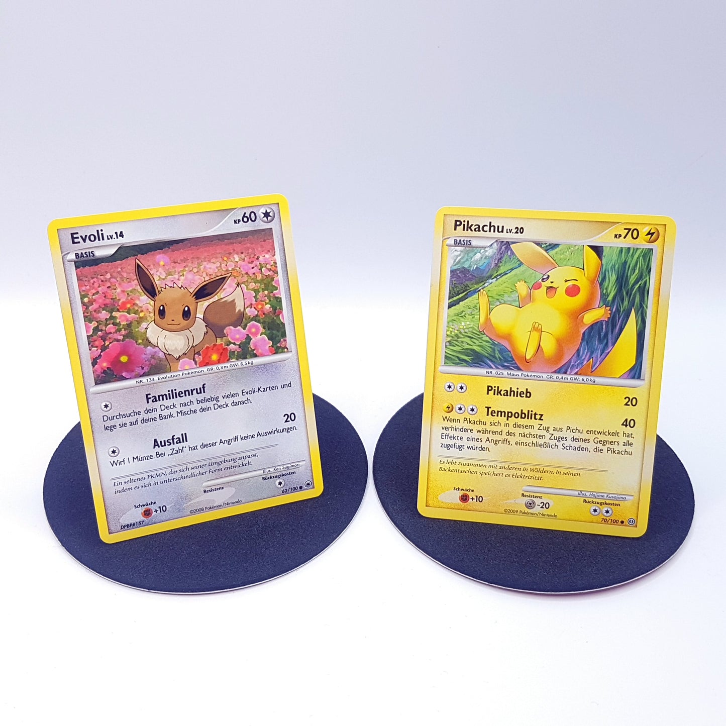 Pokemon Karten - Evoli 62/100 & Pikachu 70/100 - deutsch
