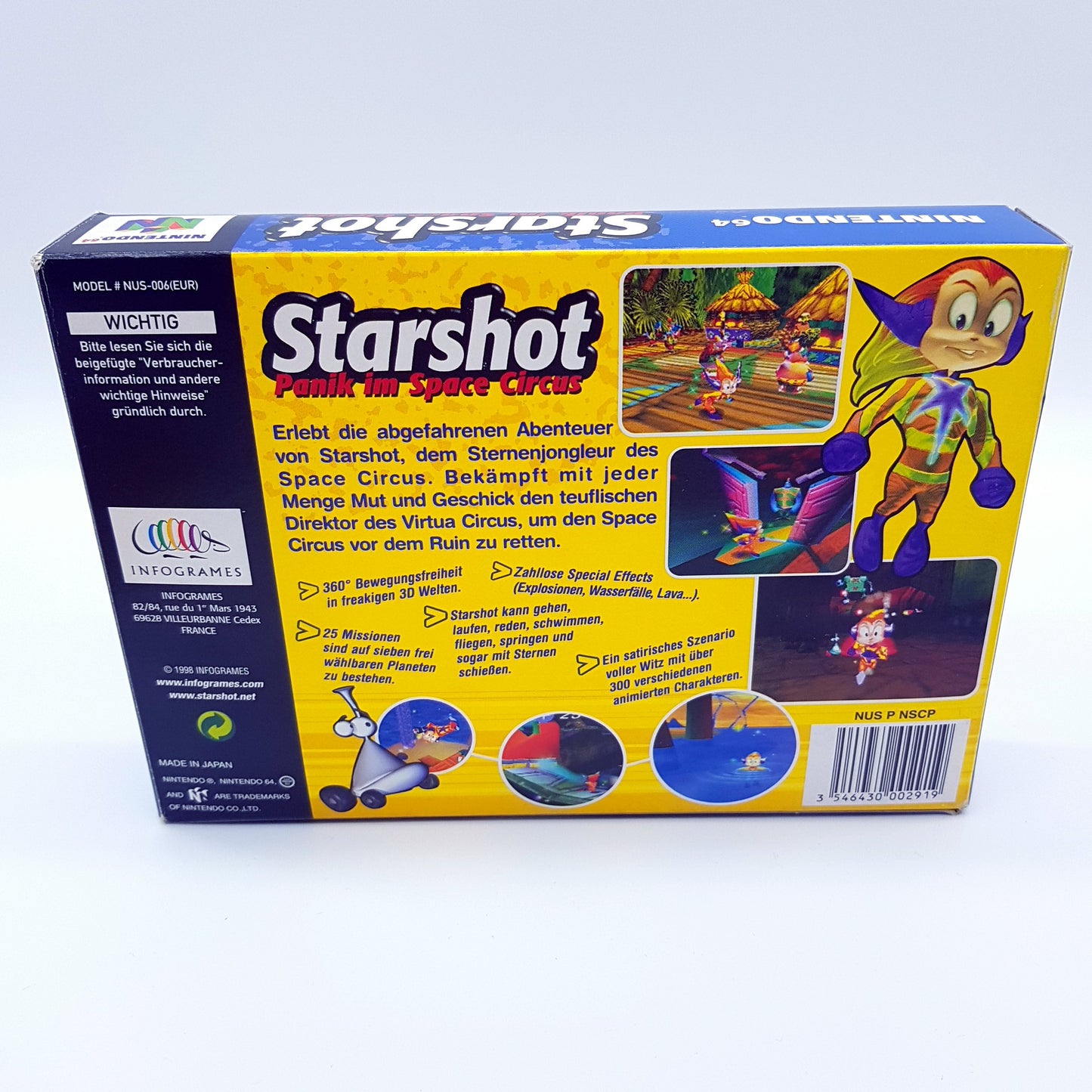 Nintendo 64 - N64 Starshot - Panik im Space Circus - PAL - inkl OVP und Anleitung