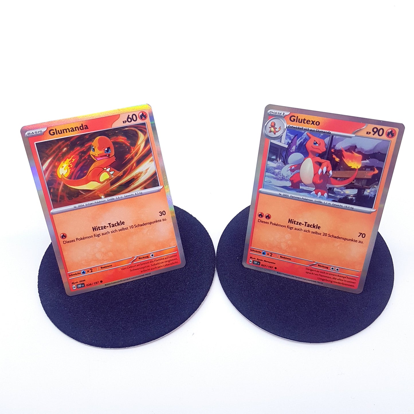 Pokemon Karten - Glumanda 023/197 holo & Glutexo 026/197 holo - deutsch