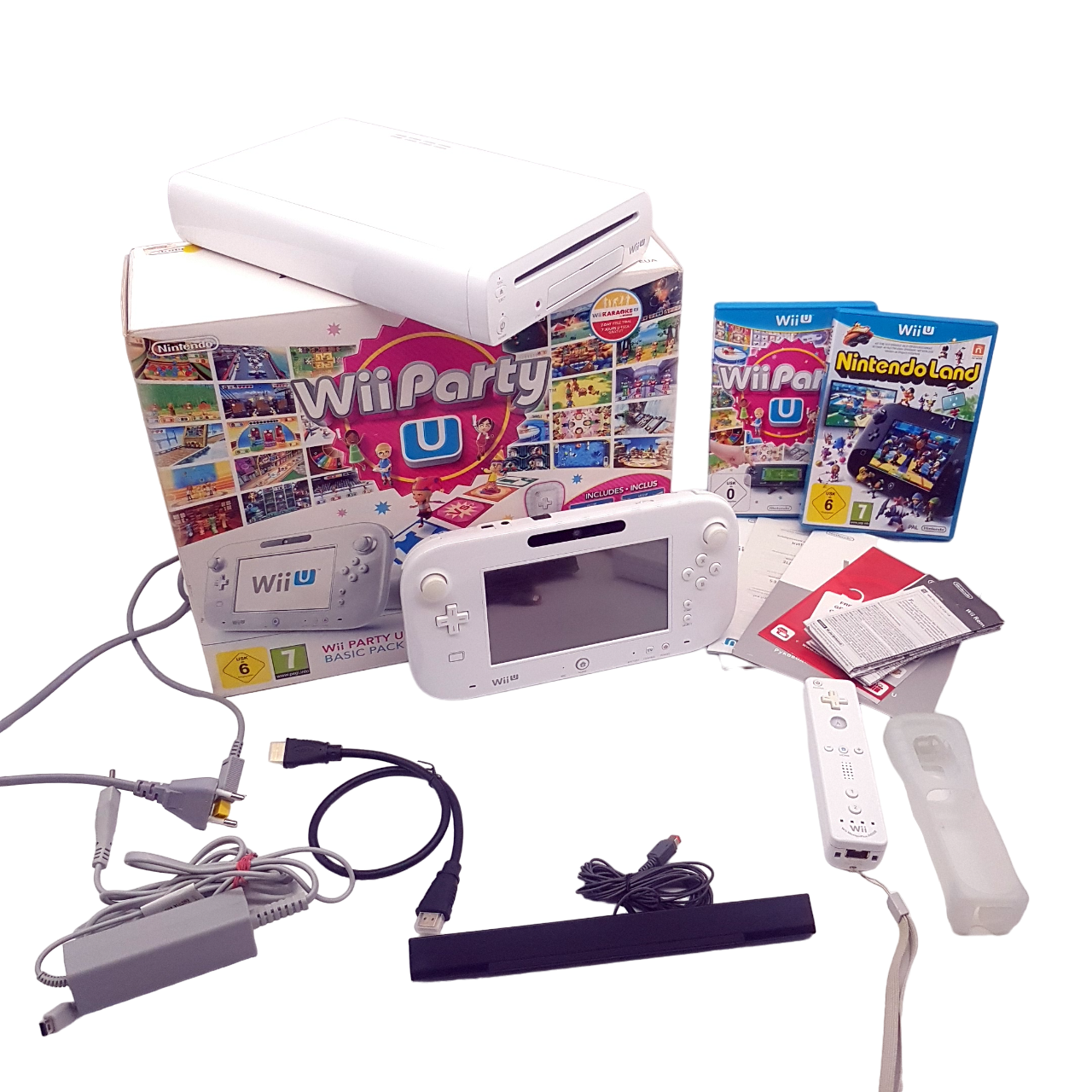 Nintendo Wii U  WiiU Konsole + Wii Party U & Nintendoland Spiele - gebraucht mit OVP