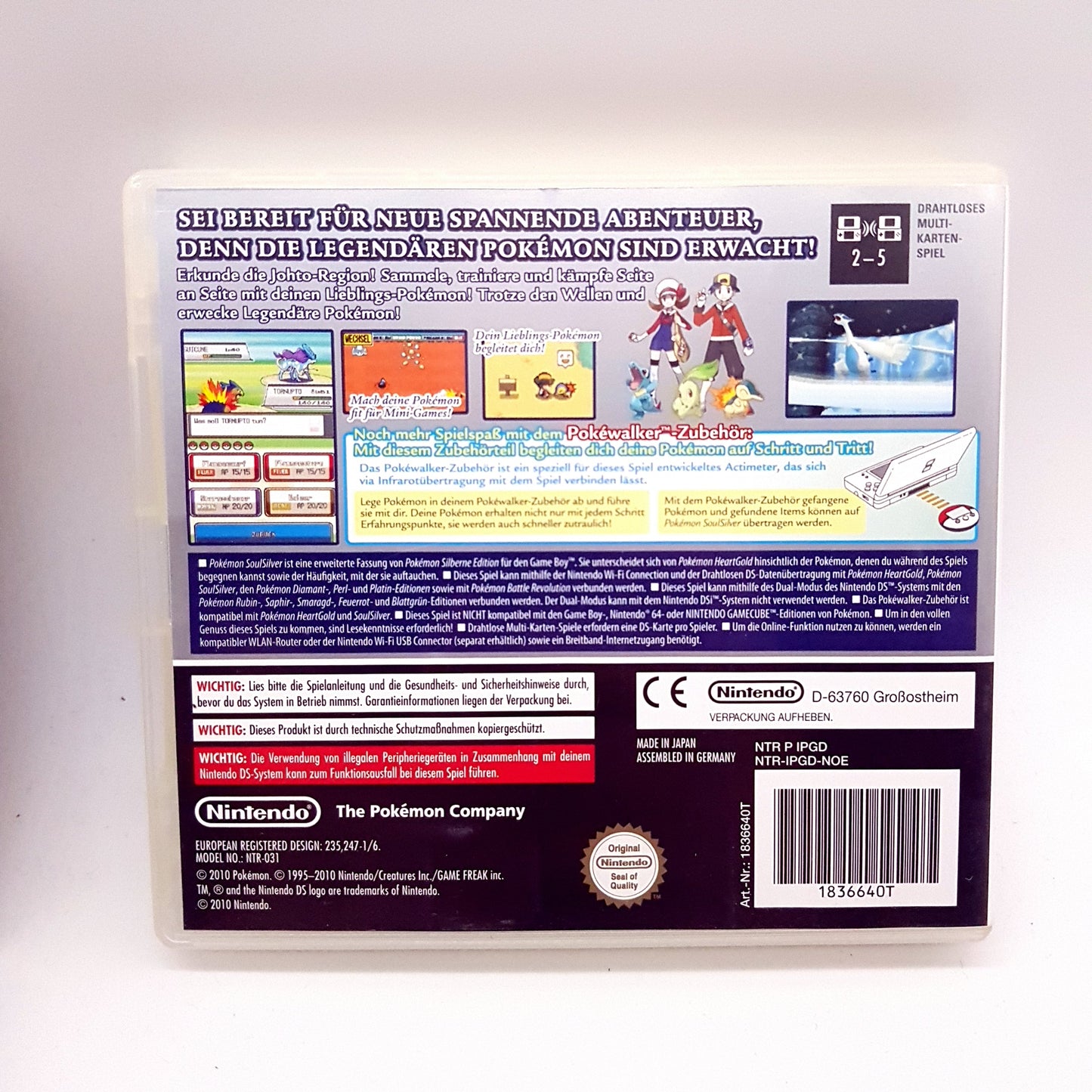 Nintendo DS - Pokemon Soulsilver Silberne Edition - CIB inkl. Pokewalker - gebraucht