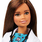 Barbie GJL63 - Brünette Barbie Tierärztin Puppe mit Arztkittel, Kleid und Kätzchen