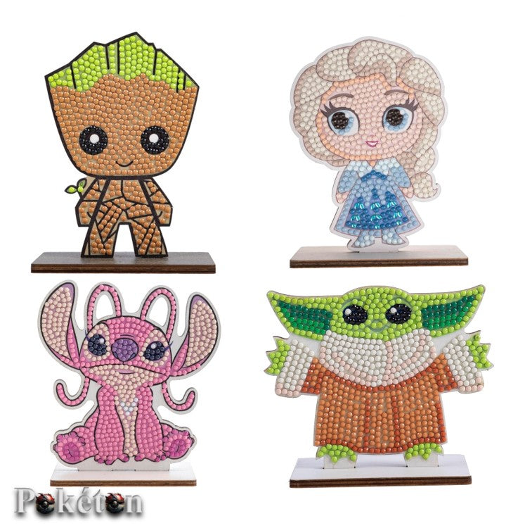 Crystal Art Diamond Painting - Auswahl - Marvel Spider-Man Groot Grogu Stitch Frozen Elsa