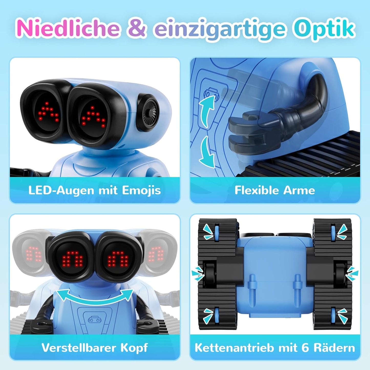 SGILE emotional ferngesteuerter Roboter Spielzeug mit LED & Musik inkl Fernbedienung