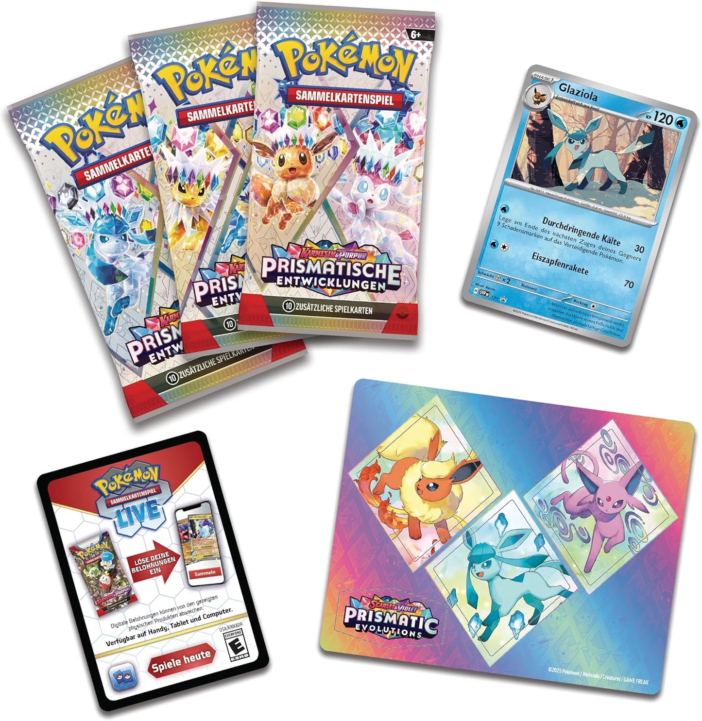 Pokemon prismatische Entwicklungen Tech Sticker Kollektion Glaziola (3er Blister) DE