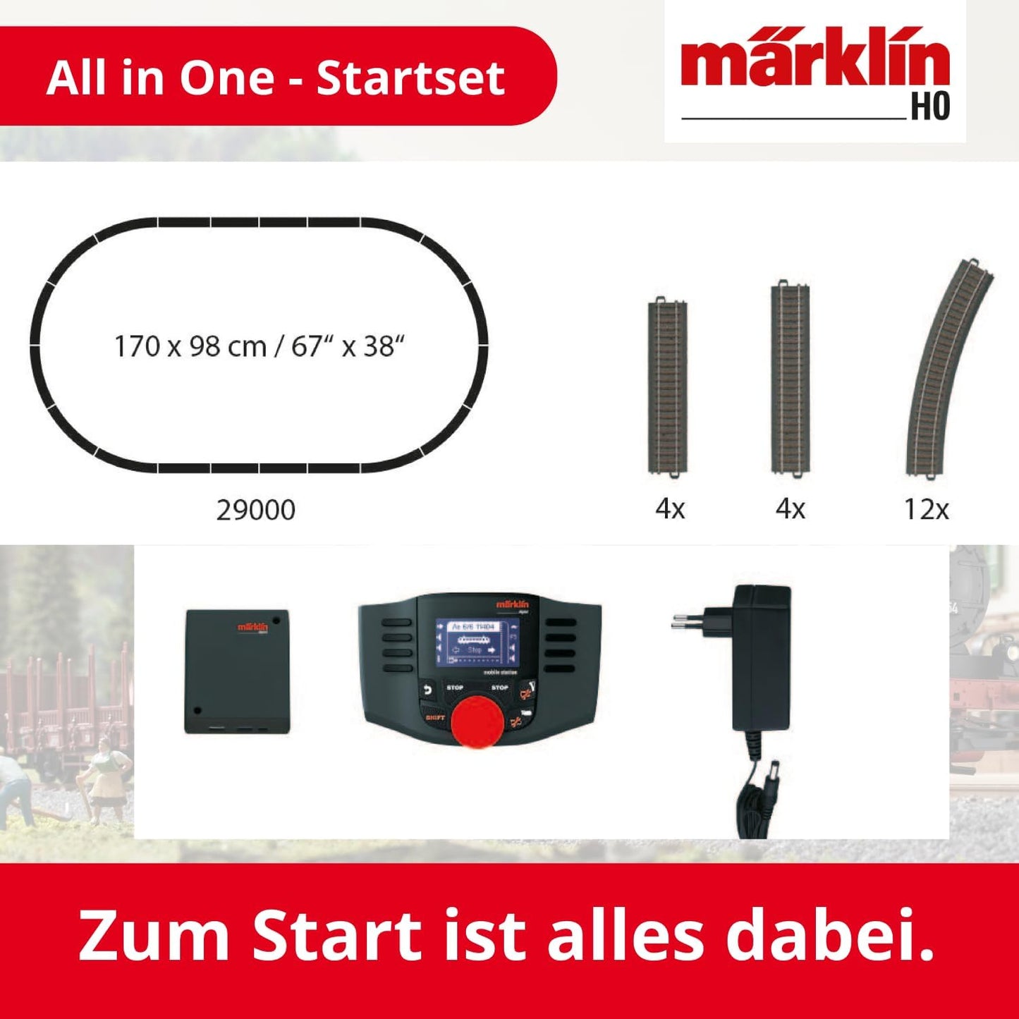 Märklin 29000 All in One digital Starterpack mit C-Gleis Schienen und Mobile Station - NEU