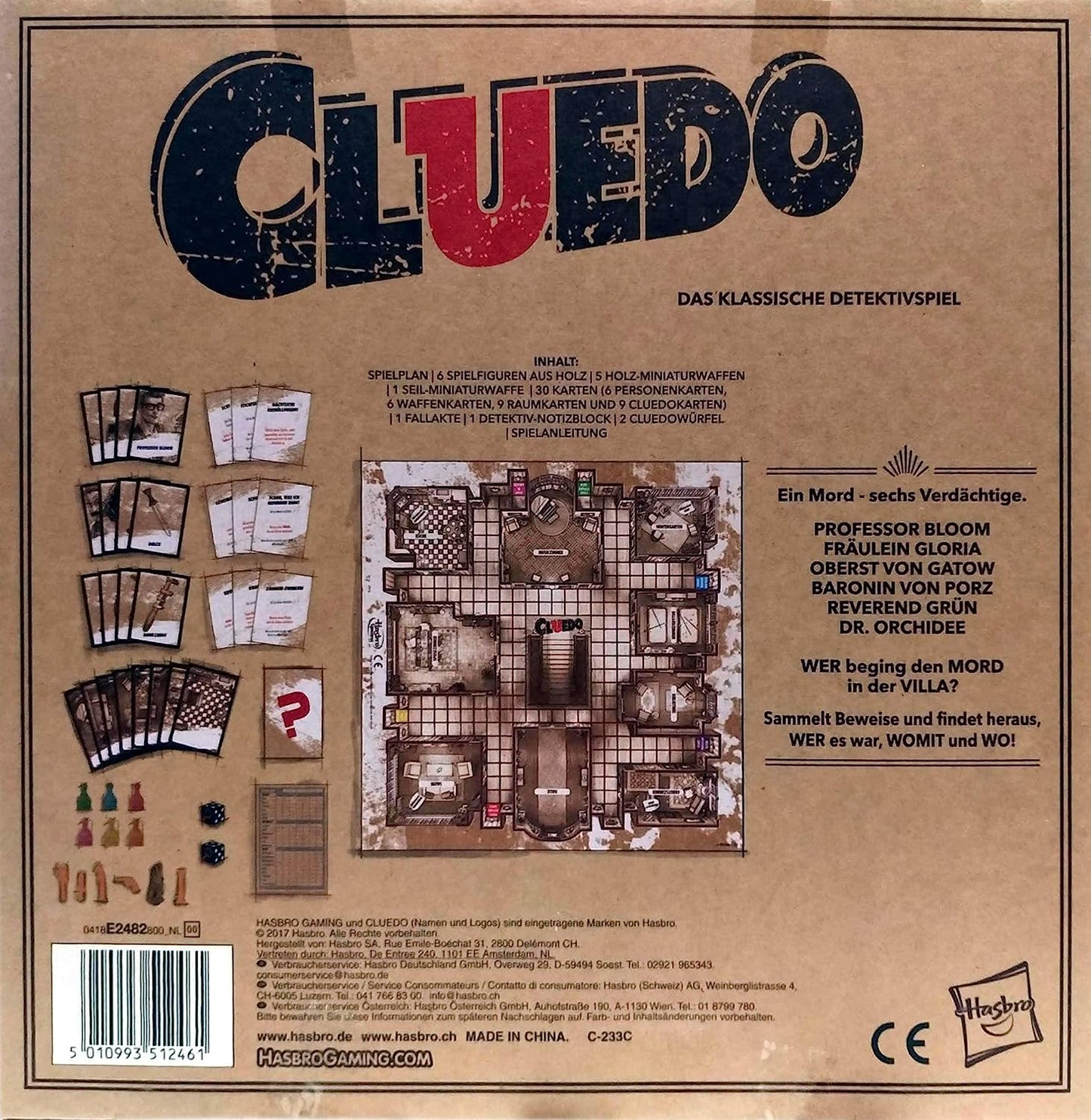 Hasbro Gaming Cluedo Rustikal (Holz Sonderedition) Brettspiel Gesellschaftsspiel