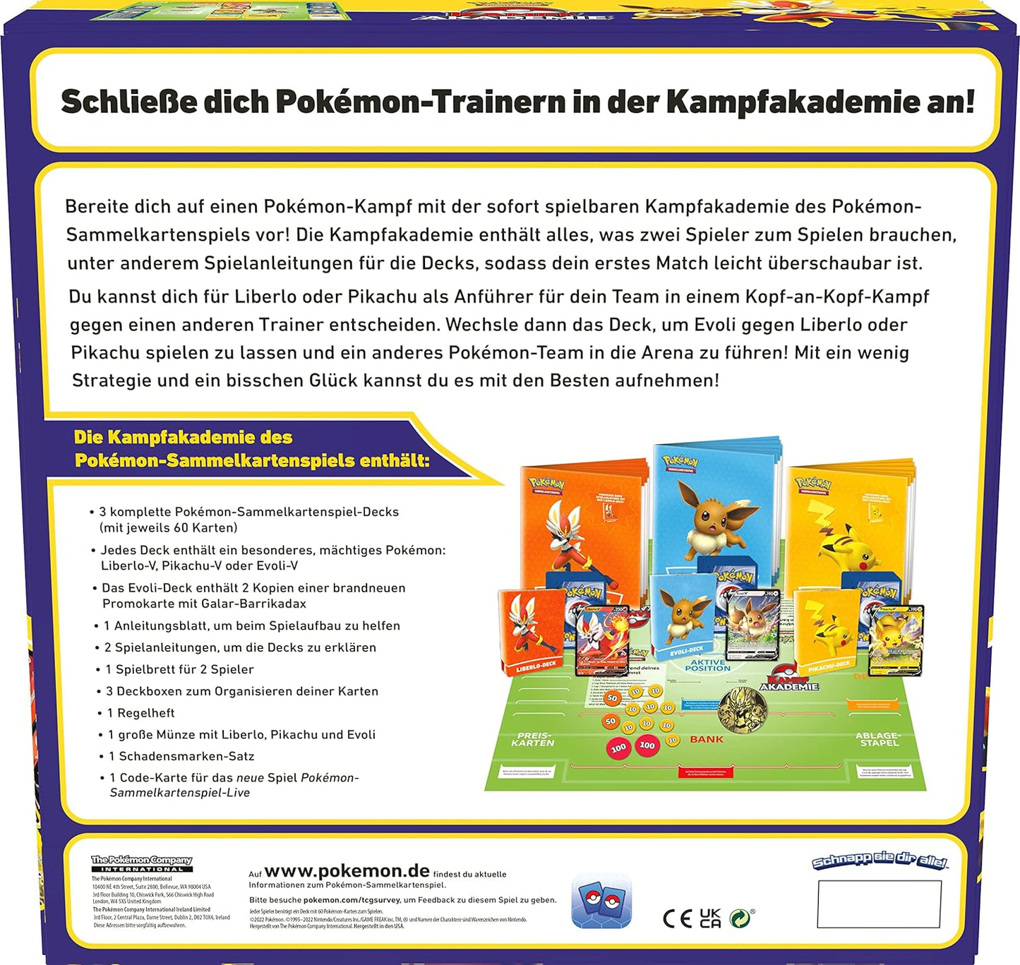 Pokémon-Sammelkartenspiel: Kampfakademie (Liberlo-V, Pikachu-V & Evoli-V)