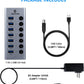 USB Hub Splitter 7-Port Adapter Mac OS X 10.2, Windows 10/8/7/Vista/XP, Linux