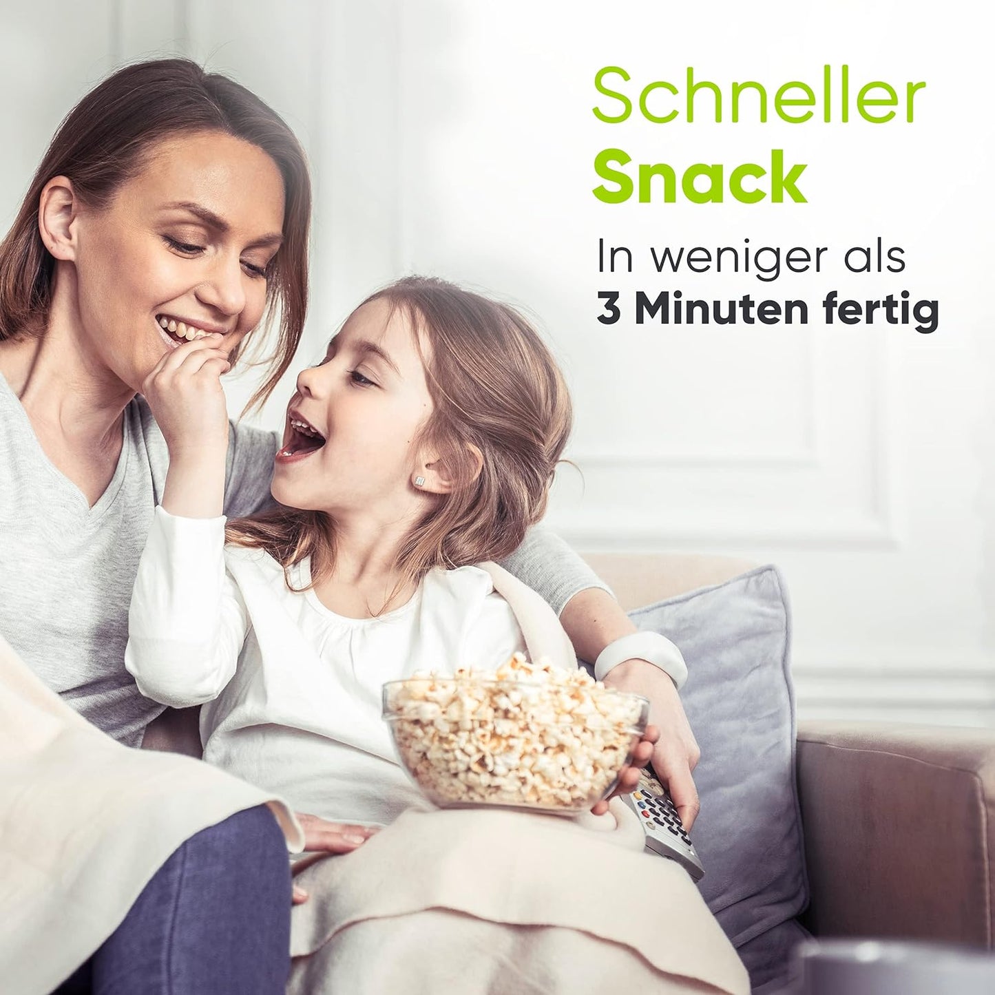 Liebfeld Popcornmaschine - Heißluft Popcorn Maker ohne Fett & Öl - Retro Küchen Gadget