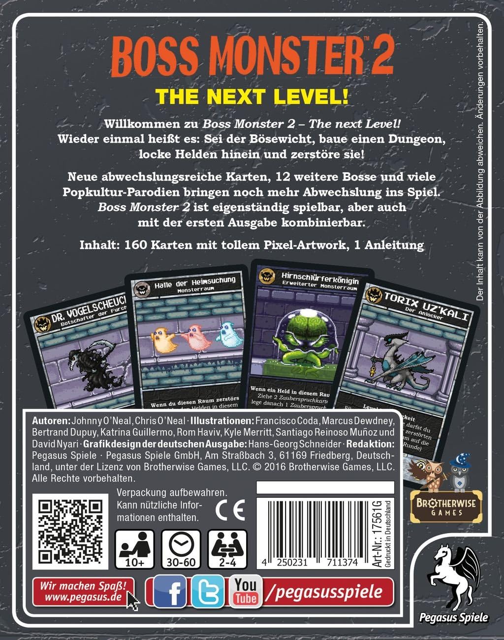 Boss Monster 2 - The Next Level - Kartenspiel Gesellschaftsspiel Spiel 2-4 Spieler