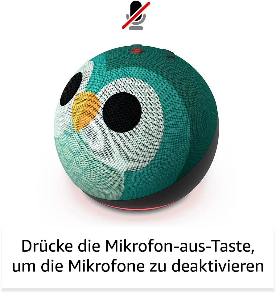 Echo Dot Kids (5. Generation, 2022) inkl 1 Jahr Amazon Kids+ Mitgliedschaft - für Kinder - Eulen-Design