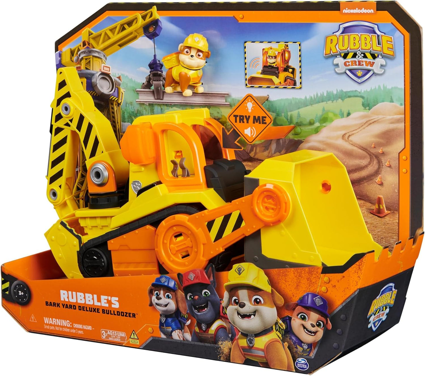 Rubble & Crew - Bulldozer Planierraupen-Baufahrzeug Spielzeug mit Licht & Geräuschen