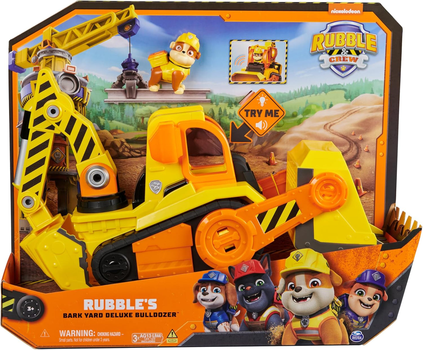 Rubble & Crew - Bulldozer Planierraupen-Baufahrzeug Spielzeug mit Licht & Geräuschen