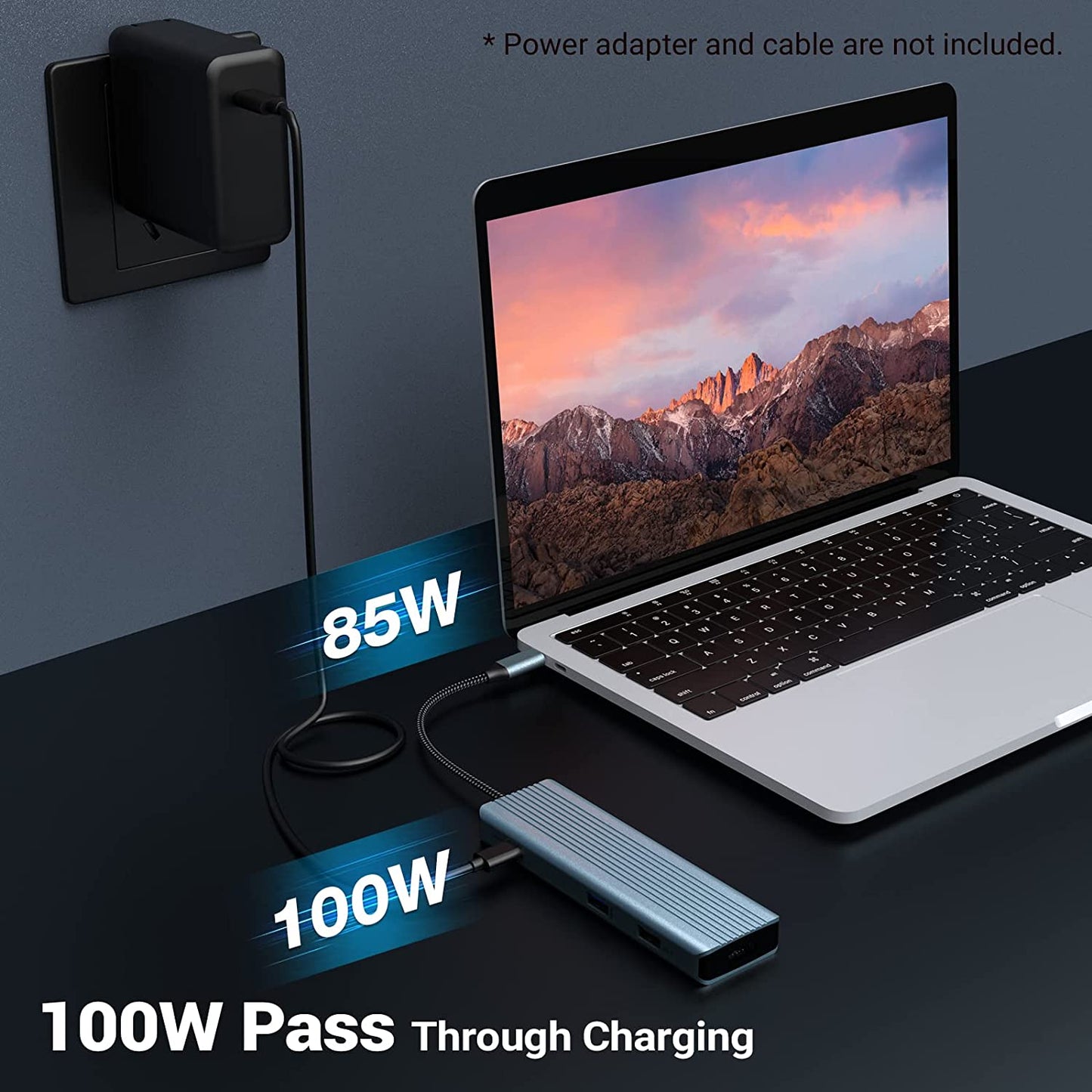 USB C Docking Station 9 in 1 Hub Adapter 4K HDMI USB 3.0 PD SD/TF Kartenleser MacBook Pro/Air, Surface