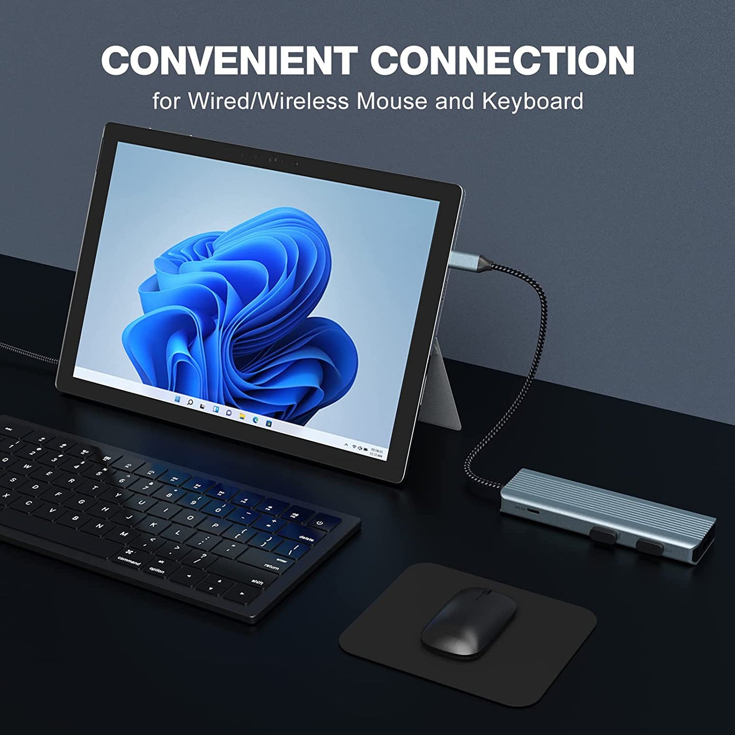 USB C Docking Station 9 in 1 Hub Adapter 4K HDMI USB 3.0 PD SD/TF Kartenleser MacBook Pro/Air, Surface